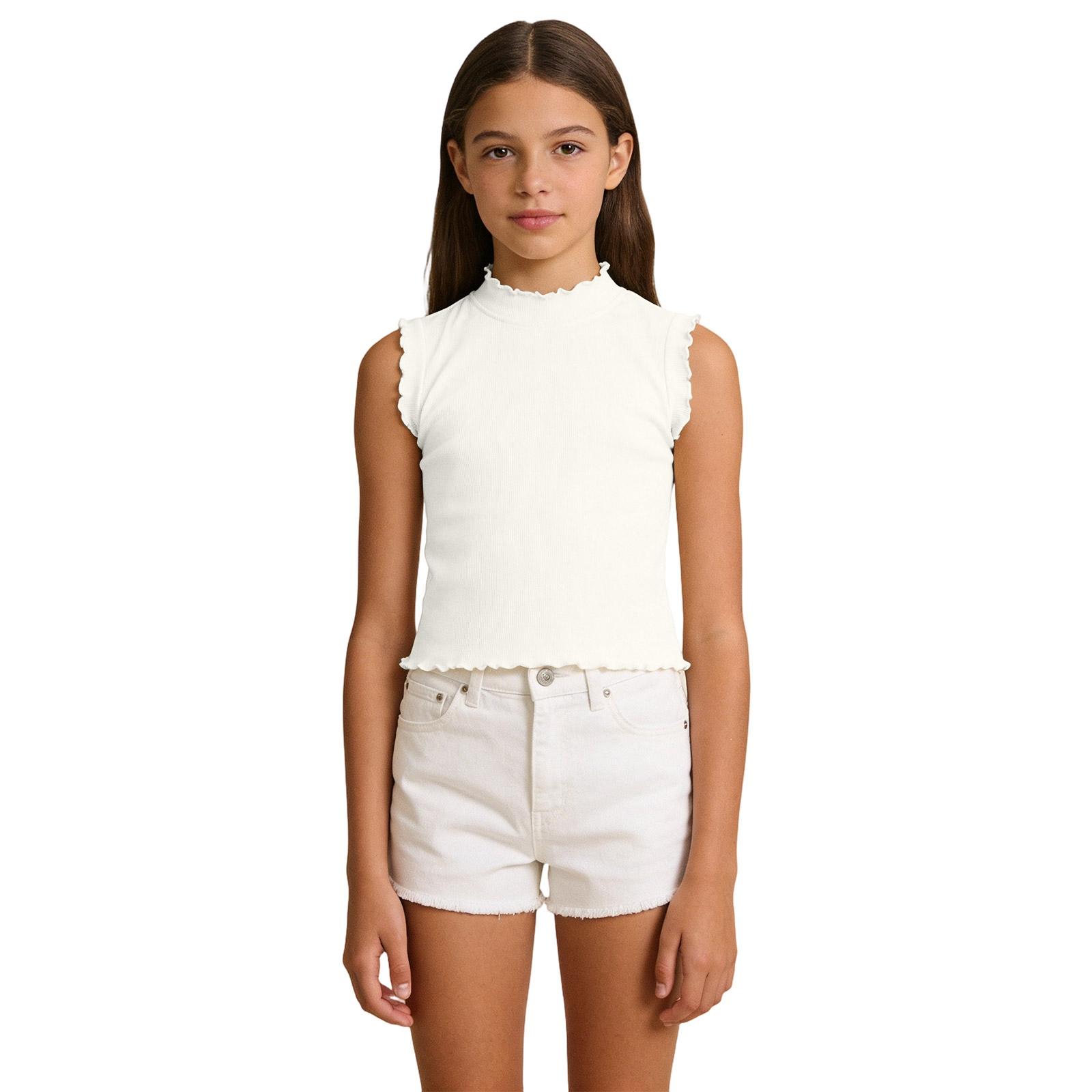Girls Sleeveless Casual Tank Top Ruffle Trim Round Neck Lightweight Soft Fabric Summer Shirt for Kids 90 білий
Girls Sleeveless Casual Tank Top Ruffle Trim Round Neck Lightweight Soft Fabric Summer Shirt for Kids 90 білий