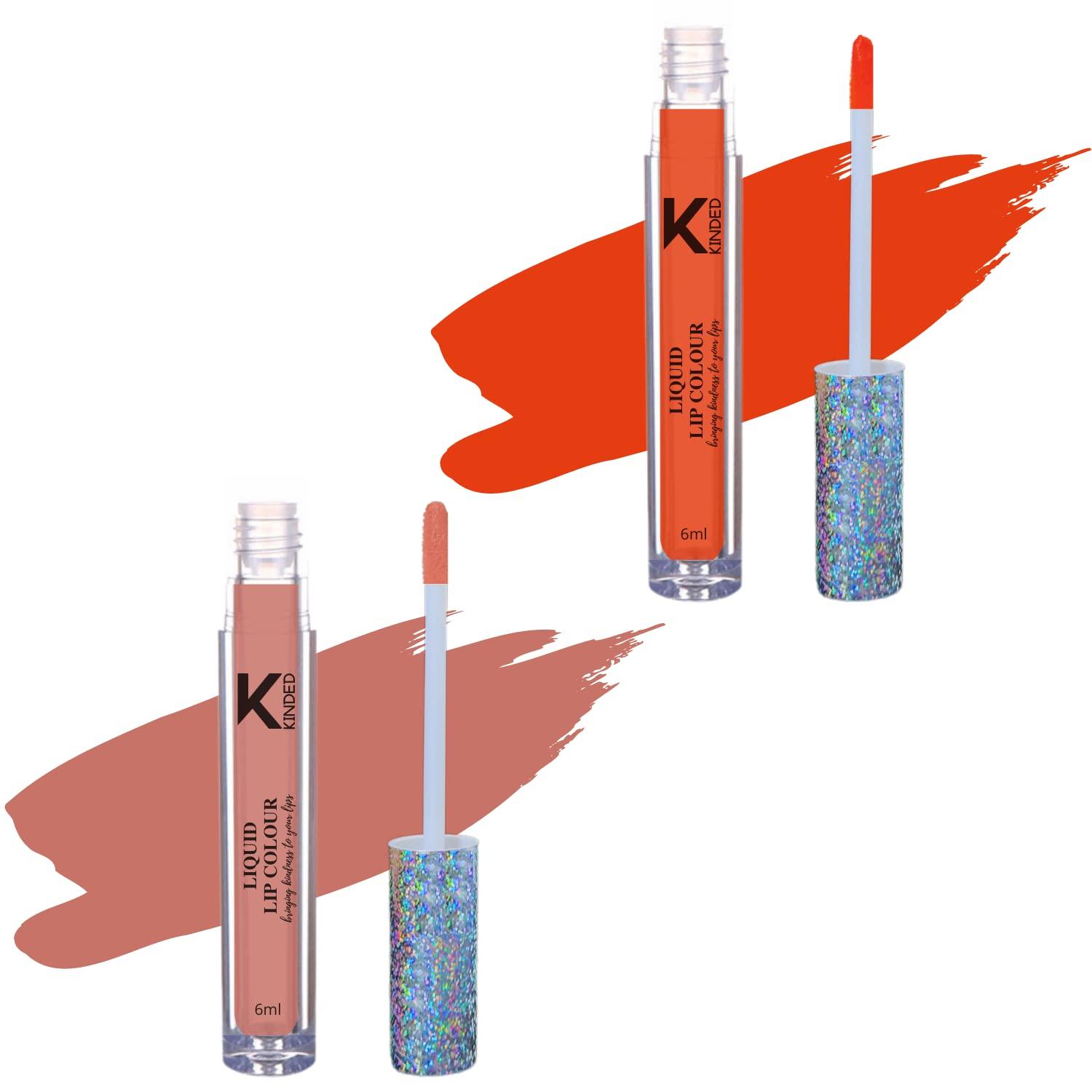KINDED Liquid Lip Colour Vitamin E Enriched No Transfer Waterproof Long Stay Lipsticks Lip Gloss Set for Girls Women (Pack of 2, 6 ml each, Matte
KINDED Liquid Lip Colour Vitamin E Enriched No Transfer Waterproof Long Stay Lipsticks Lip Gloss Set for Girls Women (Pack of 2, 6 ml each, Matte