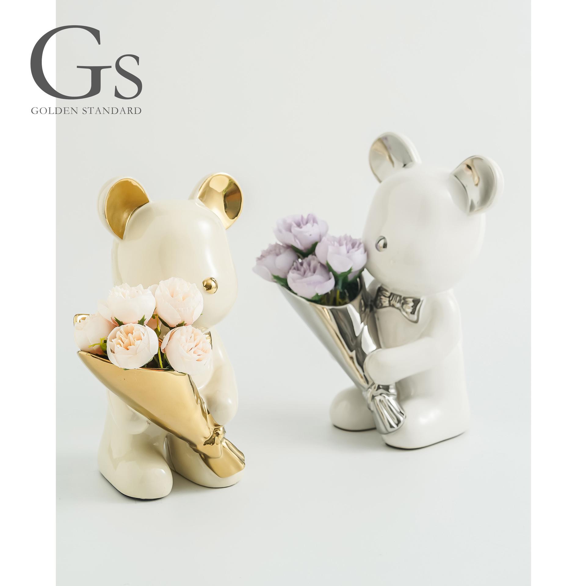 Ceramic Trendy Bear Ornament for Living Room, Bouquet Simulation, Handicraft Decor for Home Entrance, Hall Cabinet, or TV Cabinet.
Ceramic Trendy Bear Ornament for Living Room, Bouquet Simulation, Handicraft Decor for Home Entrance, Hall Cabinet, or TV Cabinet.