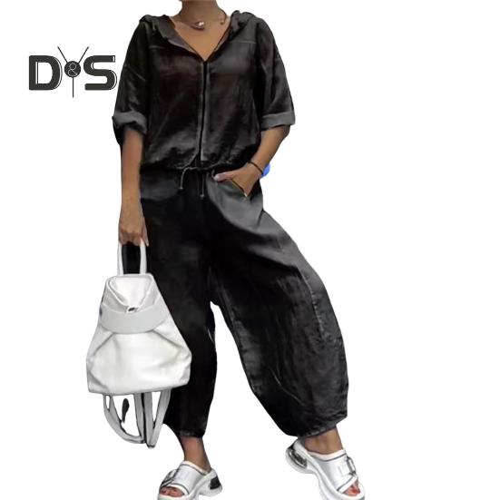 Женский комплект из 2 предметов: пальто, брюки, капюшон, молния, рукав до локтя, шнуровка, подол, широкие брюки, свободные карманы, зимний повседневный спортивный костюм XXL чёрный
Женский комплект из 2 предметов: пальто, брюки, капюшон, молния, рукав до локтя, шнуровка, подол, широкие брюки, свободные карманы, зимний повседневный спортивный костюм XXL чёрный