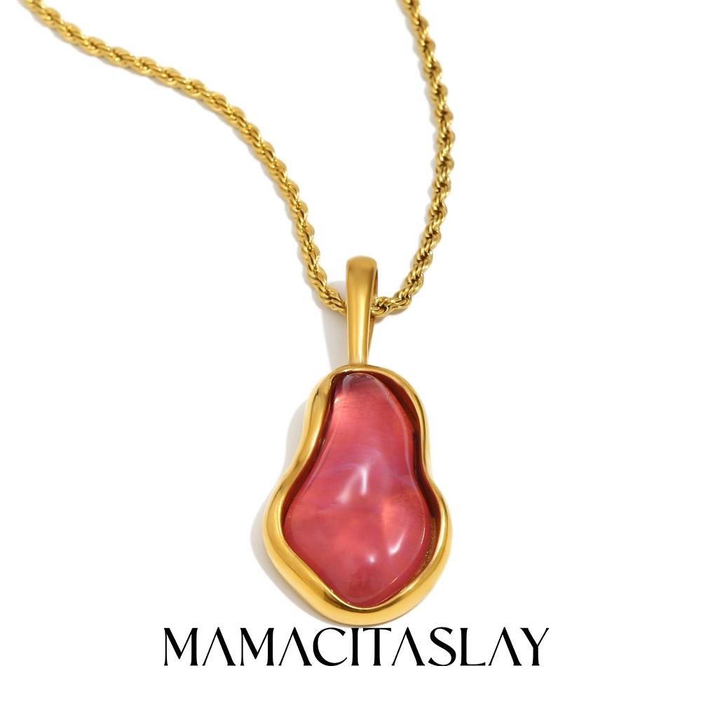 MamacitaSlay 316L Stainless Steel Resin Irregular Pendant Necklace 18K Gold Plated Waterproof Jewelry Women s Unique Necklace 57cm рожевий
MamacitaSlay 316L Stainless Steel Resin Irregular Pendant Necklace 18K Gold Plated Waterproof Jewelry Women s Unique Necklace 57cm рожевий