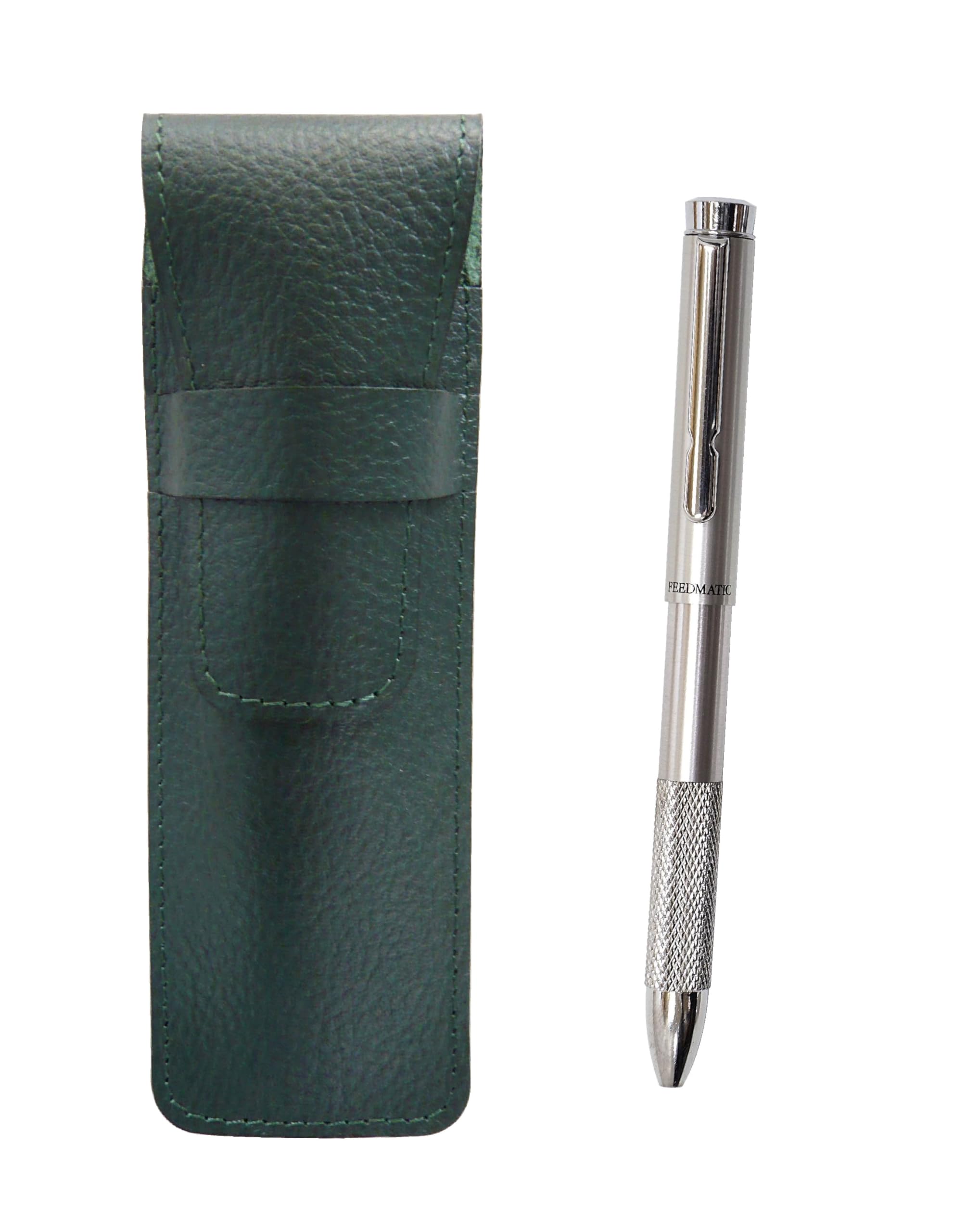 2 Pack Grained Leather Pencil Case Moss Green All Metal 2 Color Rotating Notch Grip Ballpoint Pen Set SASMG-2CMM-2
2 Pack Grained Leather Pencil Case Moss Green All Metal 2 Color Rotating Notch Grip Ballpoint Pen Set SASMG-2CMM-2