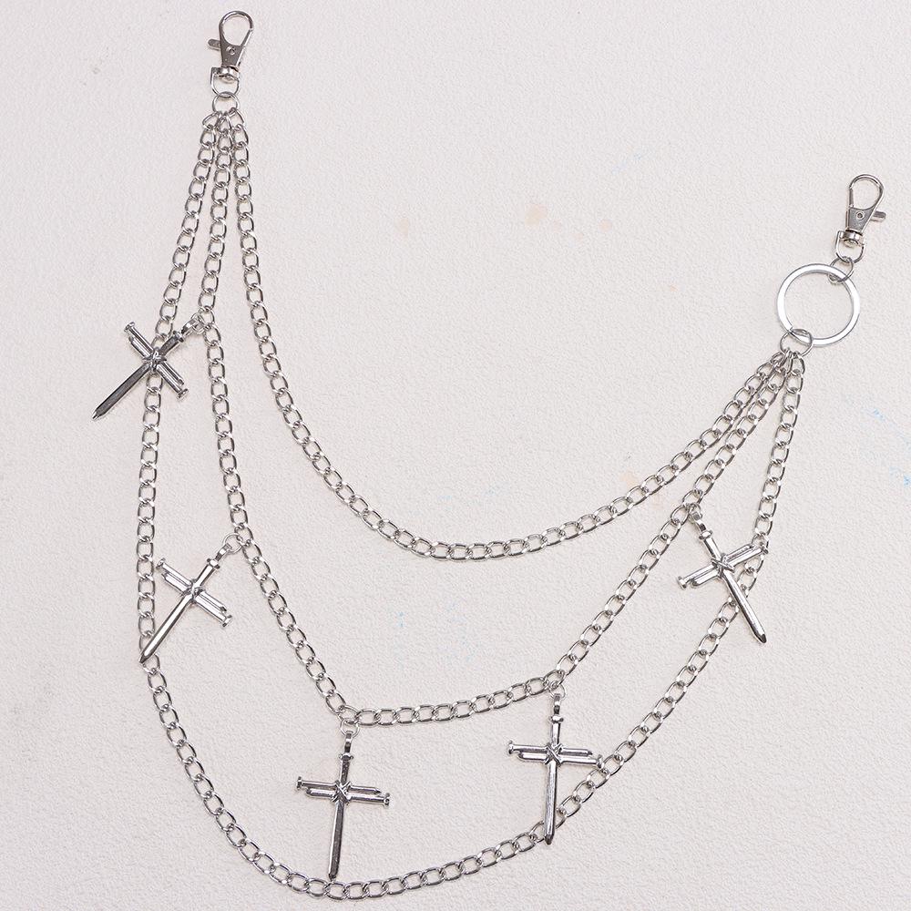 European & American Multi-layer Hip-hop Cross Nail Denim Chain Accessories
European & American Multi-layer Hip-hop Cross Nail Denim Chain Accessories