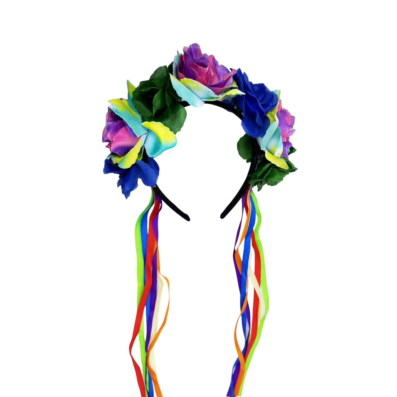 New carnival party streamer headband, colorful roses cos animation national day dress up hair accessories
New carnival party streamer headband, colorful roses cos animation national day dress up hair accessories