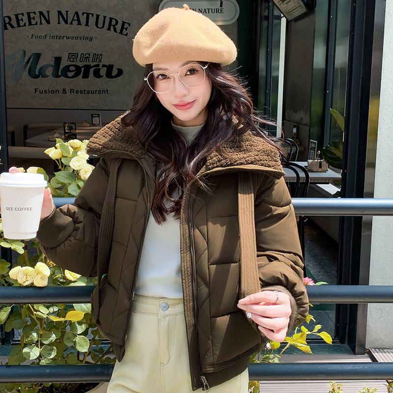 Lapel lamb wool short down cotton clothes women s winter loose large version warm small bread clothes XXL темно-коричневого кольору
Lapel lamb wool short down cotton clothes women s winter loose large version warm small bread clothes XXL темно-коричневого кольору