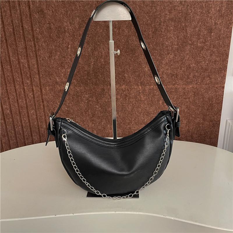Нишевая дизайнерская сумка женская новая большая вместимость цепочка сумка-пельмень для通勤 текстура мягкая кожа кроссбоди сумка через плечо чёрный