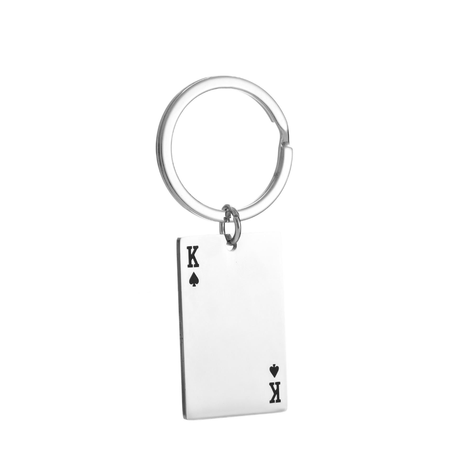 Stainless Steel Poker Pendant Keychain (Ace to King of Spades)
Stainless Steel Poker Pendant Keychain (Ace to King of Spades)