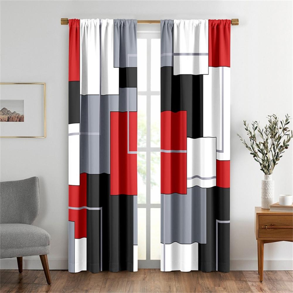 2 шт. абстрактные геометрические художественные красные, черные и серые современные дизайнерские светофильтрующие шторы для гостиной, спальни, оконная драпировка, декор 132W274H(CM)2PCS&Grommet Top
2 шт. абстрактные геометрические художественные красные, черные и серые современные дизайнерские светофильтрующие шторы для гостиной, спальни, оконная драпировка, декор 132W274H(CM)2PCS&Grommet Top