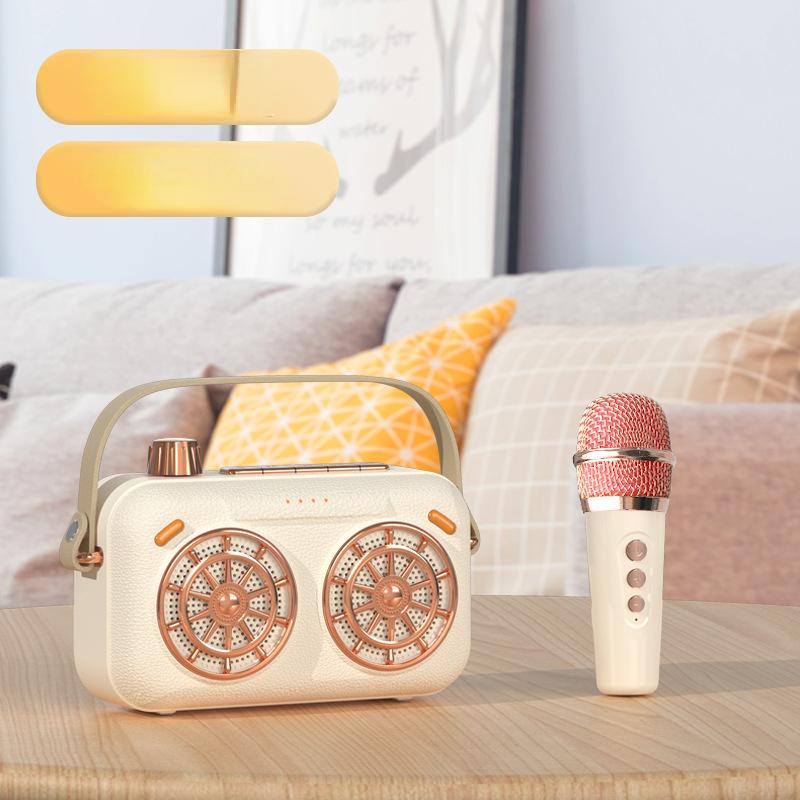Портативный домашний динамик Bluetooth K, универсальный аудиомикрофон для пения, беспроводной небольшой домашний KTV
Портативный домашний динамик Bluetooth K, универсальный аудиомикрофон для пения, беспроводной небольшой домашний KTV