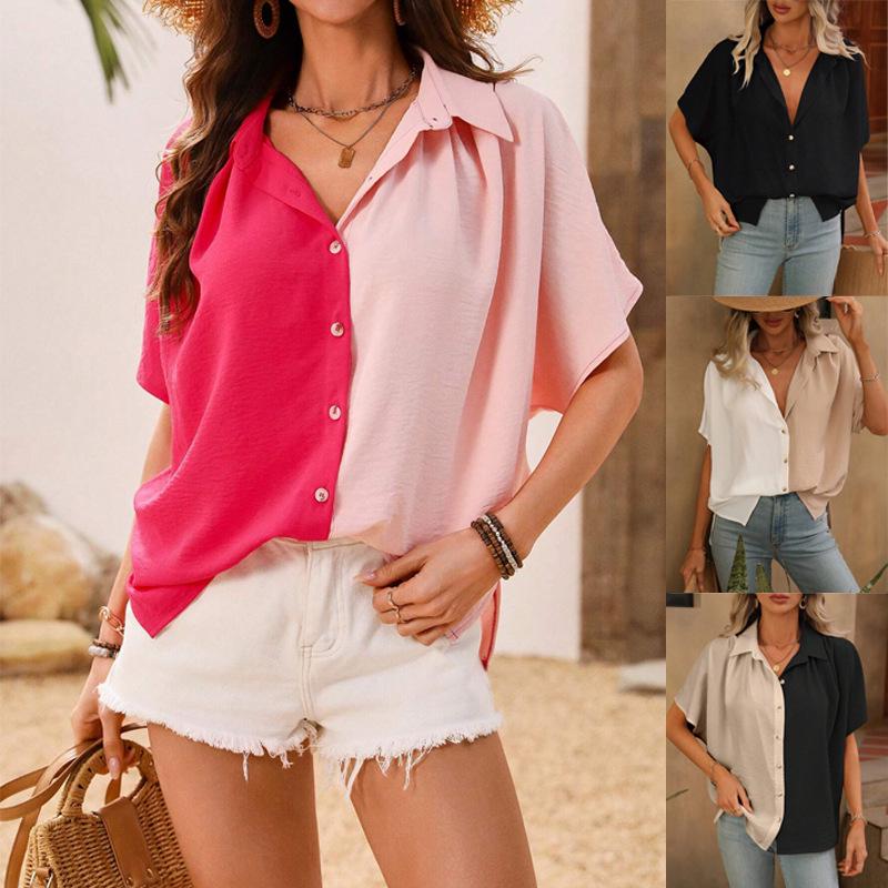 2025 Women s Summer Fashion Color Block Cardigan - Button Collar, Short Sleeve Top M розовый/красный
2025 Women s Summer Fashion Color Block Cardigan - Button Collar, Short Sleeve Top M розовый/красный