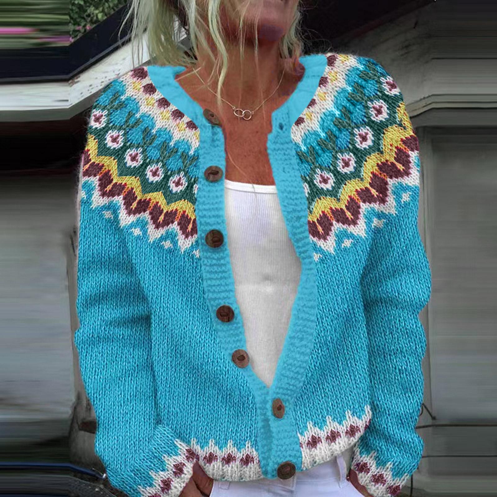 Fair Isle Cardigan Sweaters For Women R-Neck Loose Fit Button Up Chunky Sweater Open Front Casual Fall Knit Jacket XL небо синє кольору
Fair Isle Cardigan Sweaters For Women R-Neck Loose Fit Button Up Chunky Sweater Open Front Casual Fall Knit Jacket XL небо синє кольору