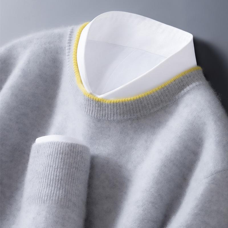 Men s Casual Color Block Wool-Cashmere Sweater - Round Neck, Loose Fit for Autumn & Winter 3XL
Men s Casual Color Block Wool-Cashmere Sweater - Round Neck, Loose Fit for Autumn & Winter 3XL