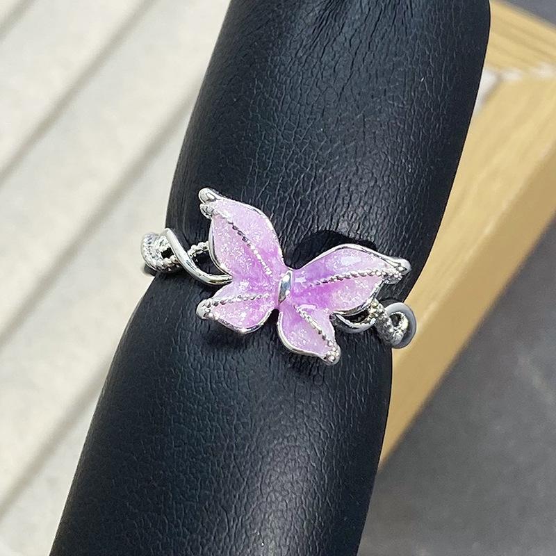 Sweet And Cool Super Fairy Taro Purple Enamel Dripping Oil Liquid Butterfly Ring Female Spice Girl Style Advanced Exaggerated Irregular Ring Adjustable opening
Sweet And Cool Super Fairy Taro Purple Enamel Dripping Oil Liquid Butterfly Ring Female Spice Girl Style Advanced Exaggerated Irregular Ring Adjustable opening