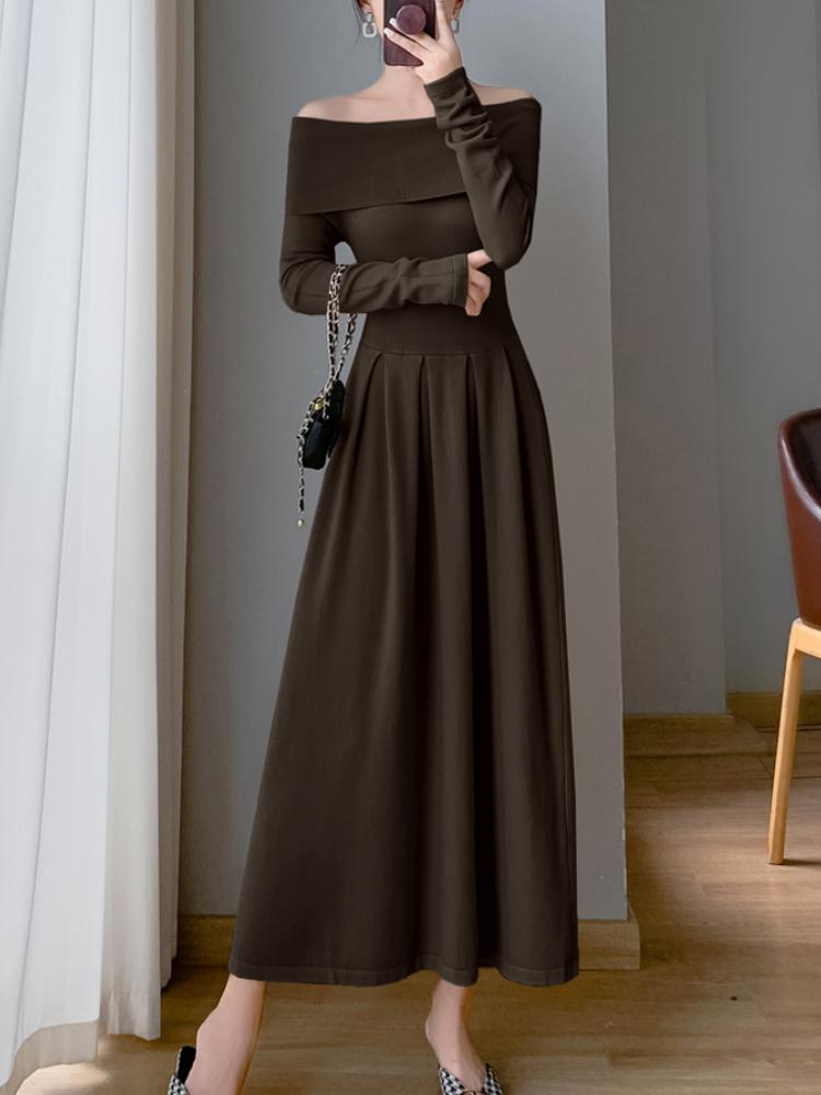 Сексуальное цельное платье с открытыми плечами, женское новое однотонное элегантное тонкое трикотажное длинное платье, корейский шикарный дизайнер, повседневная одежда для вечеринок L темно-коричневого
Сексуальное цельное платье с открытыми плечами, женское новое однотонное элегантное тонкое трикотажное длинное платье, корейский шикарный дизайнер, повседневная одежда для вечеринок L темно-коричневого