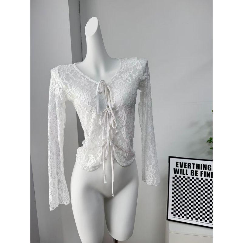 Модный стиль Новинка Сексуальная прозрачная кружевная рубашка на шнуровке Топы с длинными рукавами Кружевная рубашка с длинными рукавами White L
Модный стиль Новинка Сексуальная прозрачная кружевная рубашка на шнуровке Топы с длинными рукавами Кружевная рубашка с длинными рукавами White L