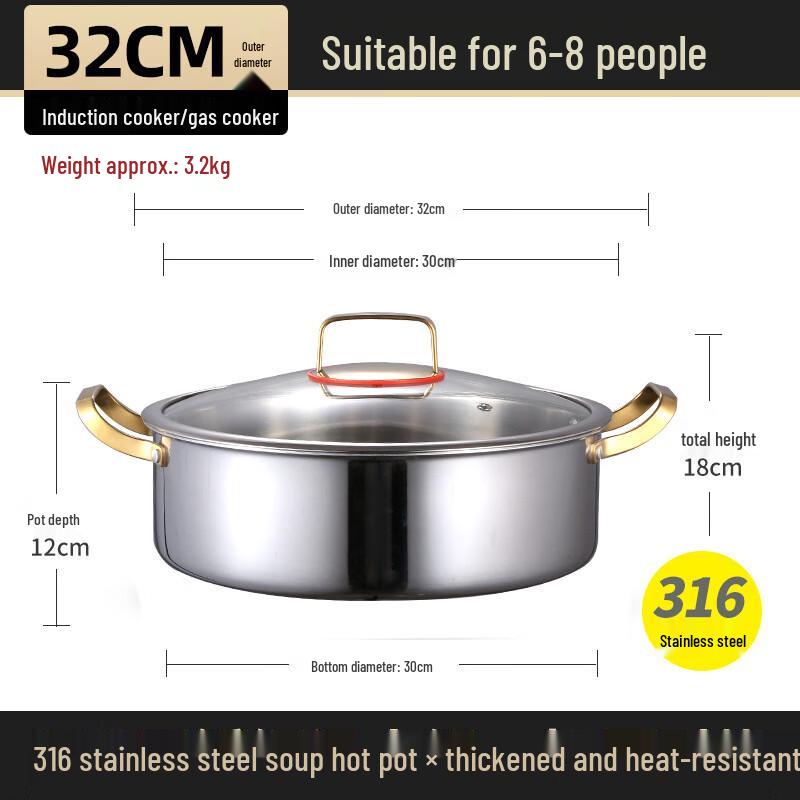 Zhishi 316L Stainless Steel Double-Handled Soup Pot
Zhishi 316L Stainless Steel Double-Handled Soup Pot
