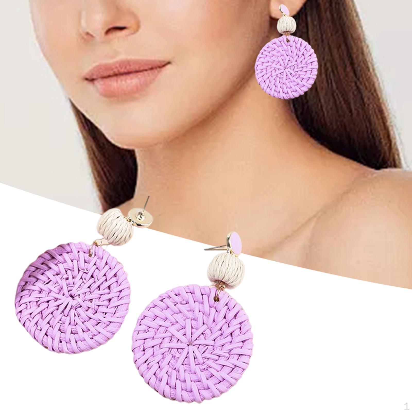 Boho Chic Rattan Earrings with Tassel Detail Purple
Boho Chic Rattan Earrings with Tassel Detail Purple