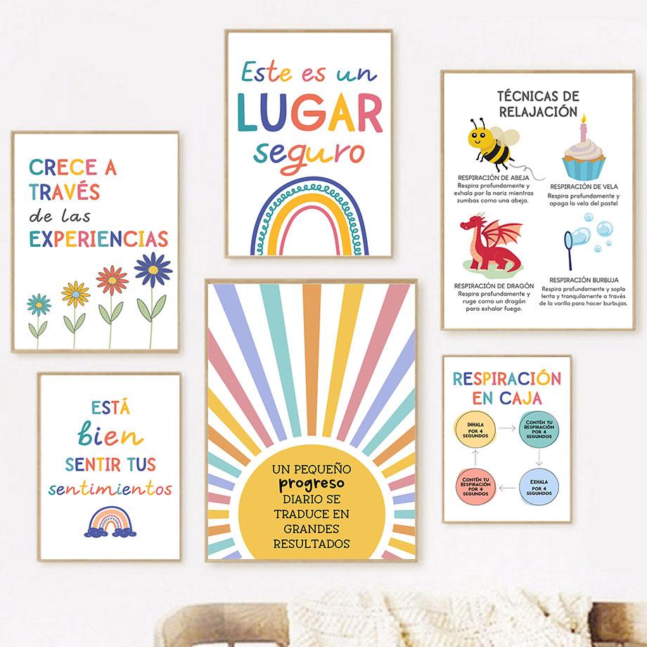 Spanish Education Motto Rainbow Sunshine Wall Art Canvas Painting Nordic Posters And Prints Cartoon Picture Baby Kids Room Decor 21x30cm No Framed
Spanish Education Motto Rainbow Sunshine Wall Art Canvas Painting Nordic Posters And Prints Cartoon Picture Baby Kids Room Decor 21x30cm No Framed