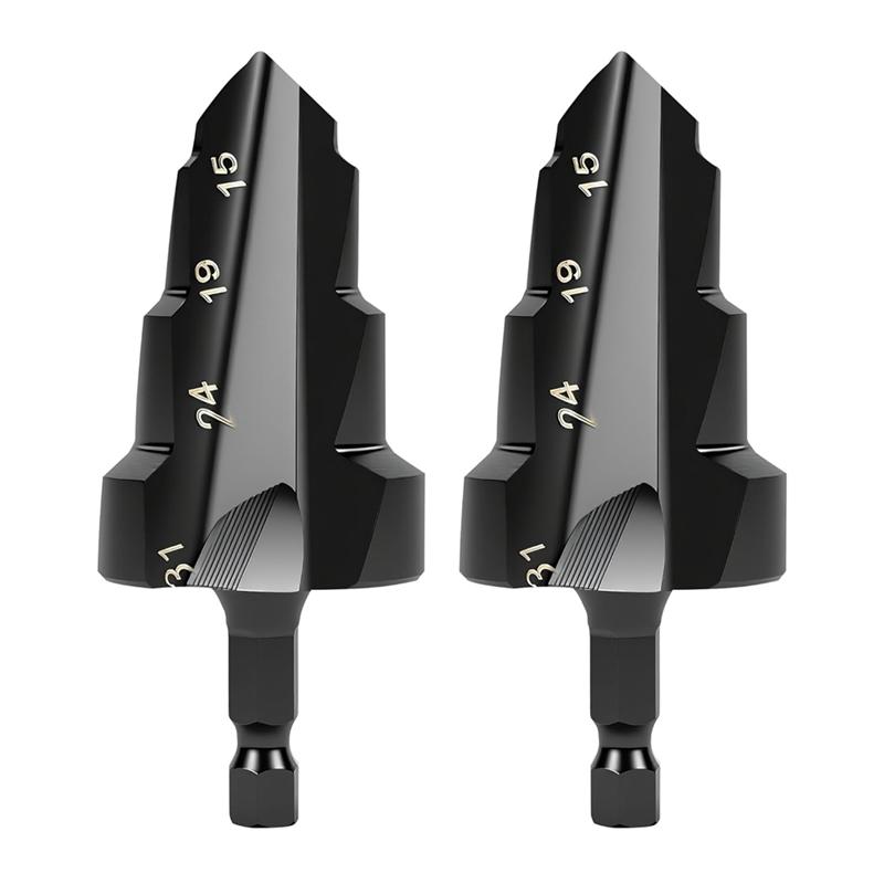 A25F-PPR Lifting Stepped Drill Bit Reamer 3 In 1 Set- For 15 To 31Mm Pipes, Includes 1/4 Hex Shank Quick Change Tools Kit
A25F-PPR Lifting Stepped Drill Bit Reamer 3 In 1 Set- For 15 To 31Mm Pipes, Includes 1/4 Hex Shank Quick Change Tools Kit