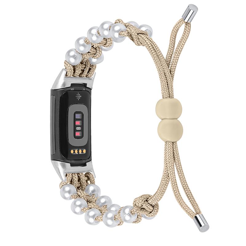 For Fitbit Charge 6/5 Easy Adjustment Stylish Watch Band Pearl+Nylon Woven Replacement Wrist Strap Apricot
For Fitbit Charge 6/5 Easy Adjustment Stylish Watch Band Pearl+Nylon Woven Replacement Wrist Strap Apricot