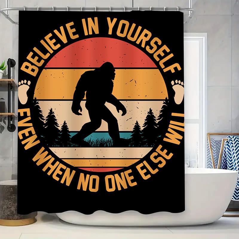 Believe In Yourself Shower Curtain Unisex Bathroom Decor Vintage Design With Bigfoot Silhouette High-Quality Fabric Materialperf 90x180cm
Believe In Yourself Shower Curtain Unisex Bathroom Decor Vintage Design With Bigfoot Silhouette High-Quality Fabric Materialperf 90x180cm