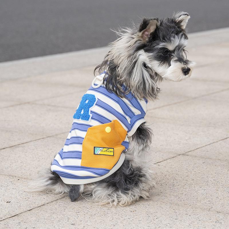 Breathable Striped Pet T-Shirt with Leash Hole, Lightweight Summer Outfit for Small Dogs & Cats S: 1.2-2kg
Breathable Striped Pet T-Shirt with Leash Hole, Lightweight Summer Outfit for Small Dogs & Cats S: 1.2-2kg