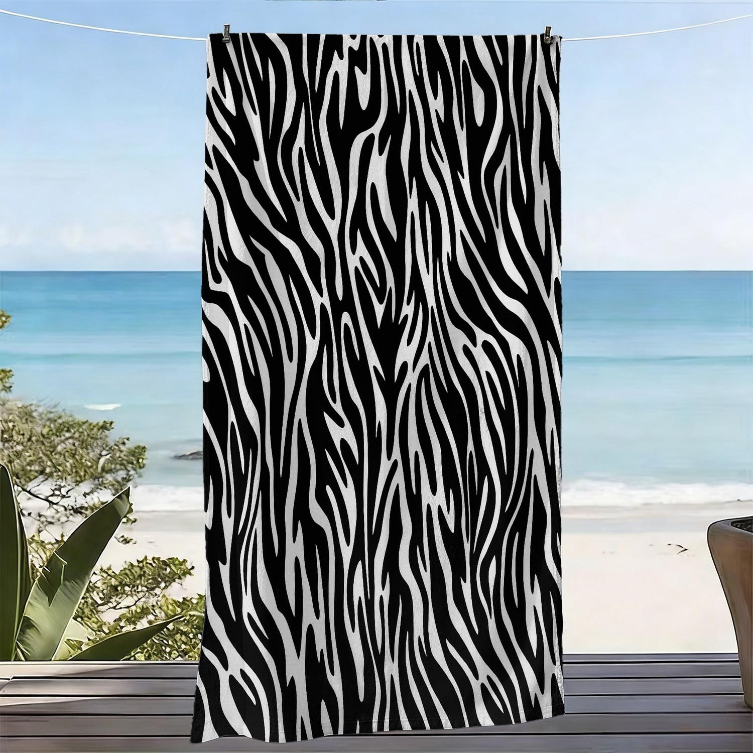 1pc Oversized Zebra Stripe Beach Towel, Microfiber Quick Dry, Ideal for Beach Vacations Pool Parties Outdoor Picnics Travel W30*H60(CM)
1pc Oversized Zebra Stripe Beach Towel, Microfiber Quick Dry, Ideal for Beach Vacations Pool Parties Outdoor Picnics Travel W30*H60(CM)