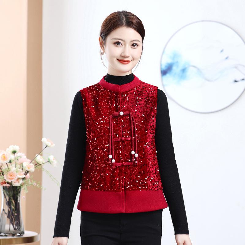 Frog Button Sleeveless Vest: Chinese-Inspired Maternity Wear with Sequin Detail XL (Recommended for 42.5-52.5 kg) червоний
Frog Button Sleeveless Vest: Chinese-Inspired Maternity Wear with Sequin Detail XL (Recommended for 42.5-52.5 kg) червоний
