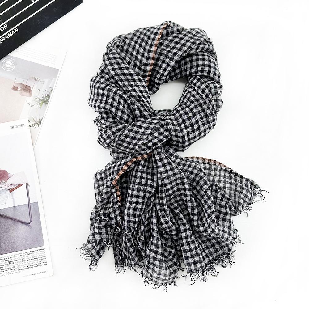 Женский шарф средней длины из шерсти в клетку - Высококачественная акриловая шаль для весны 2025 200*90 cm чёрный
Женский шарф средней длины из шерсти в клетку - Высококачественная акриловая шаль для весны 2025 200*90 cm чёрный