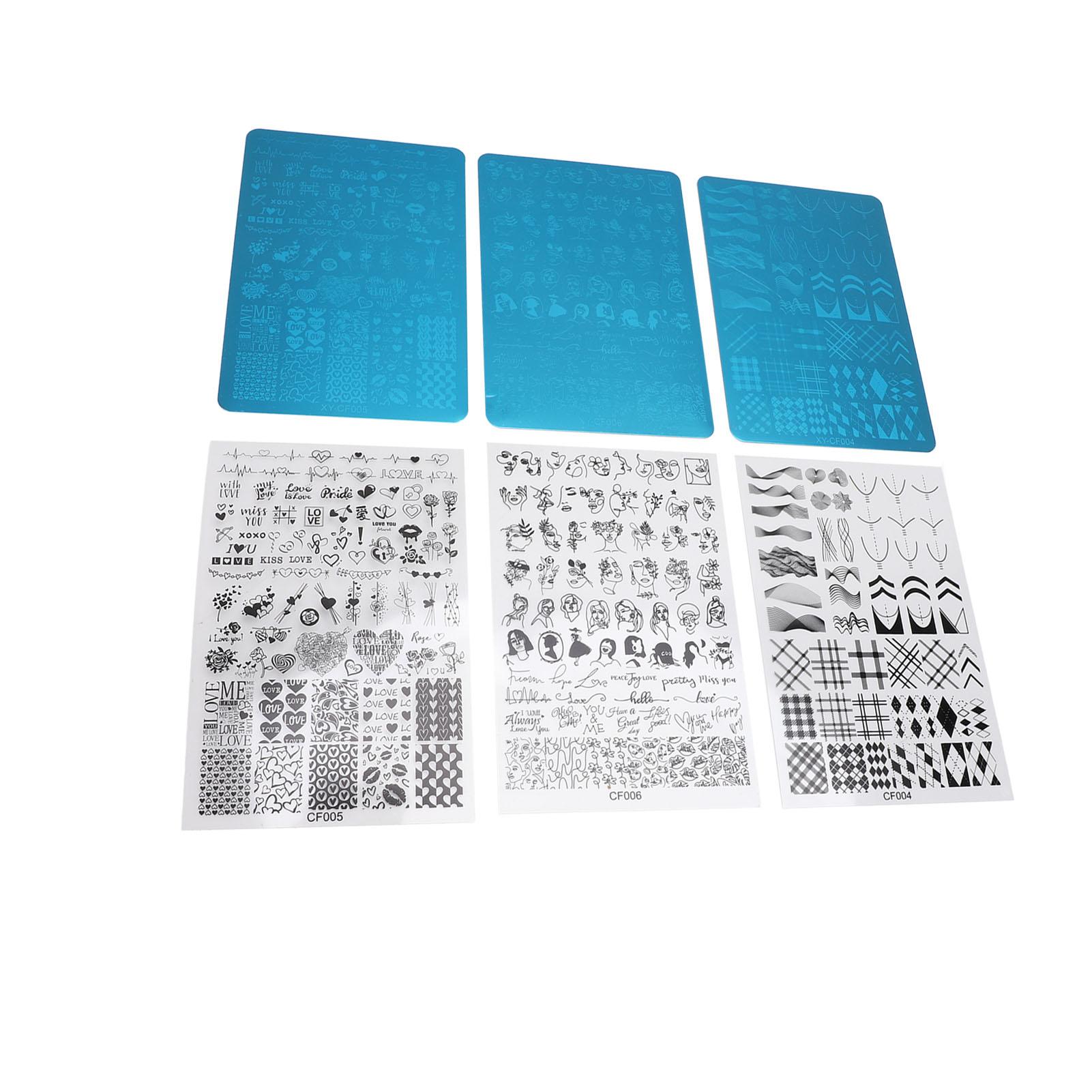 3 шт. Набор пластин для стемпинга ногтей из нержавеющей стали с разными узорами, шаблон-трафарет для ногтей
3 шт. Набор пластин для стемпинга ногтей из нержавеющей стали с разными узорами, шаблон-трафарет для ногтей