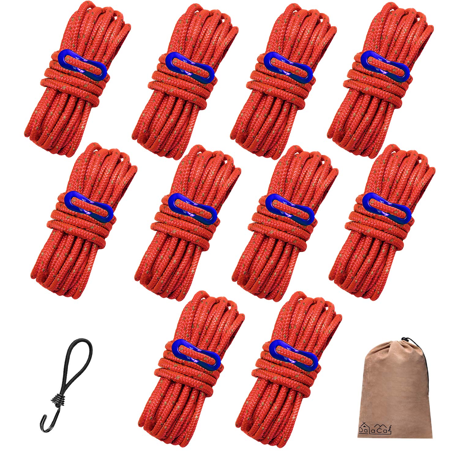 DaLaCa Paracord Tent Rope Tarp Rope Guy Rope with Reflective Material Thickness 5mm Length 4m Set of 6 8 10 Load Capacity 350kg Flexible Hardware
DaLaCa Paracord Tent Rope Tarp Rope Guy Rope with Reflective Material Thickness 5mm Length 4m Set of 6 8 10 Load Capacity 350kg Flexible Hardware