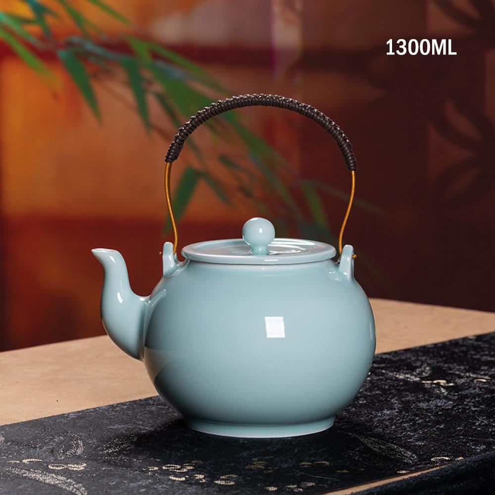 1,3 л, Чайник селадон, Керамический чайник с ручкой большой вместимости для заваривания чая, Чайный сервиз для кунг-фу, Керамический чайник из печи Лунцюань
1,3 л, Чайник селадон, Керамический чайник с ручкой большой вместимости для заваривания чая, Чайный сервиз для кунг-фу, Керамический чайник из печи Лунцюань