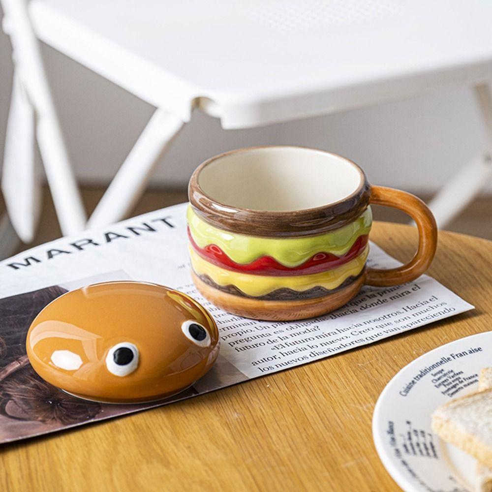Heat Resistant Hamburger Coffee Mugs Cartoon Water Cup with Lid Creative Ceramic Cup Milk
Heat Resistant Hamburger Coffee Mugs Cartoon Water Cup with Lid Creative Ceramic Cup Milk