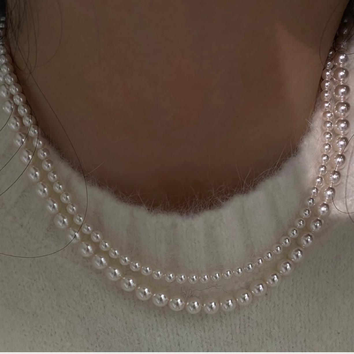 S925 Sterling Silver Double-Layer Australian White Pearl Necklace 6mm Gray Necklace Ingot Buckle (40cm)
S925 Sterling Silver Double-Layer Australian White Pearl Necklace 6mm Gray Necklace Ingot Buckle (40cm)