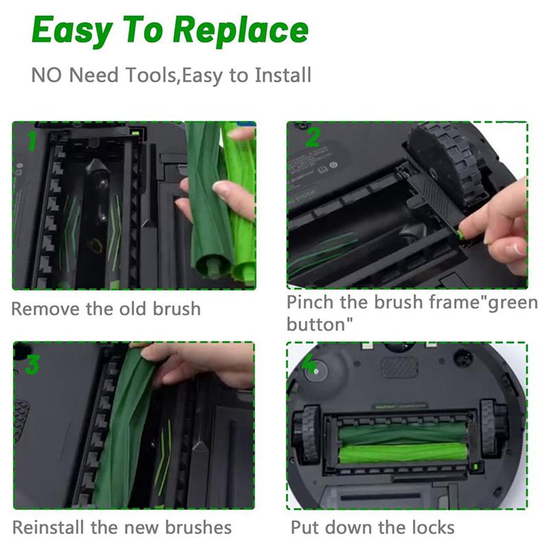Promotion!Replacement Rubber Roller Brush 4 Set Compatible For Irobot Roomba I Series & E5 Models
Promotion!Replacement Rubber Roller Brush 4 Set Compatible For Irobot Roomba I Series & E5 Models