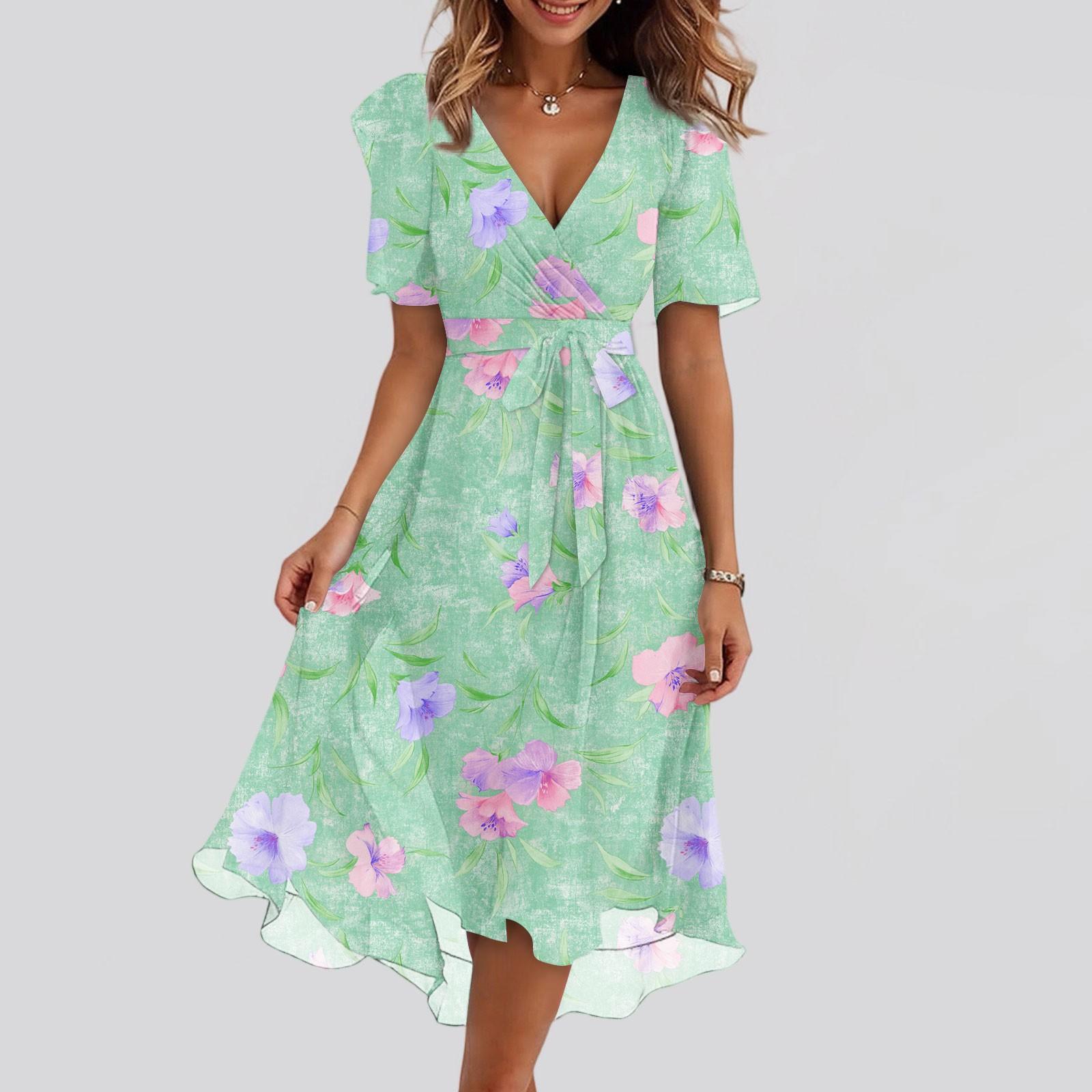 Женские модные повседневные платья с V-образным вырезом, короткими рукавами и оборками, винтажным принтом M зелёный
Женские модные повседневные платья с V-образным вырезом, короткими рукавами и оборками, винтажным принтом M зелёный