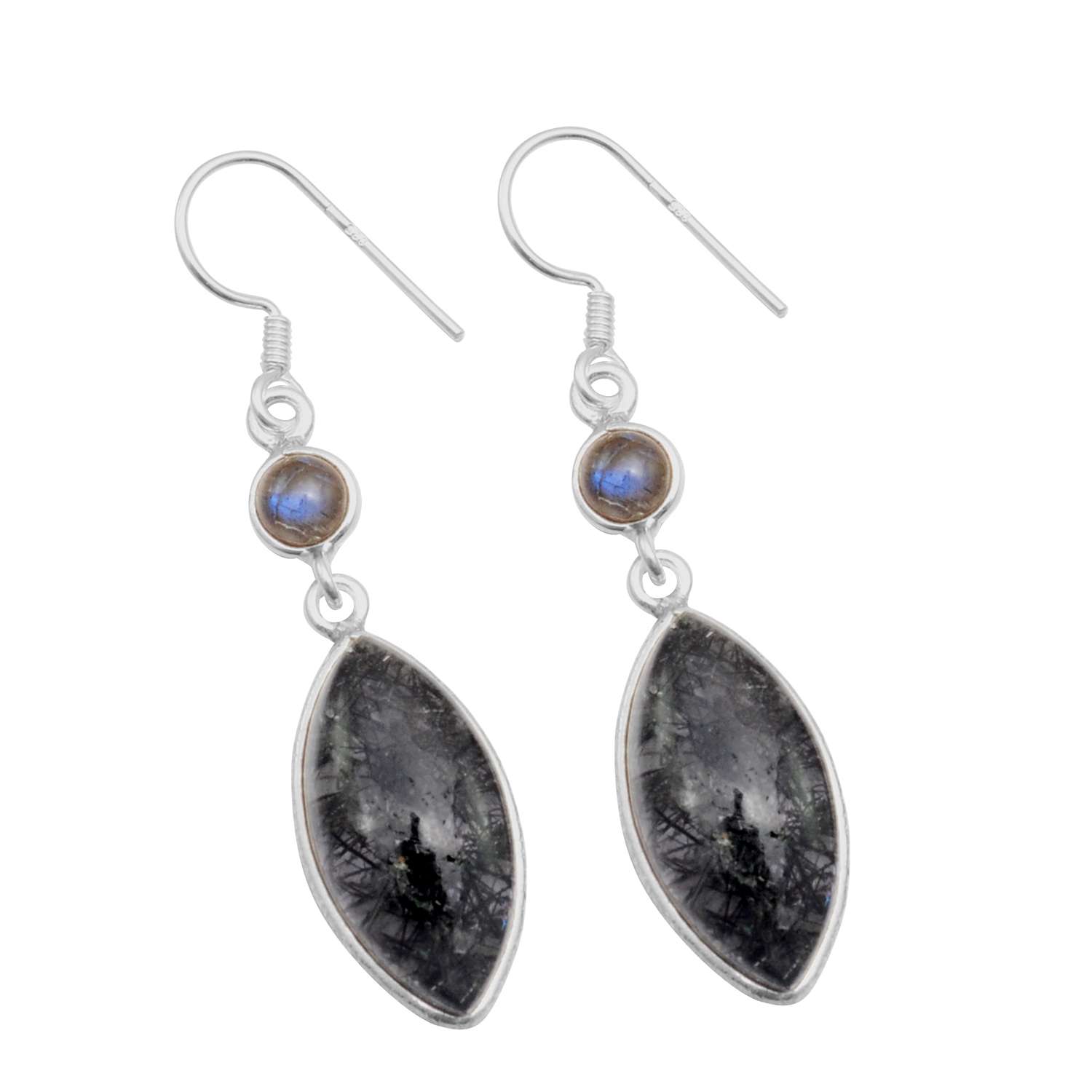 Black Rutile, Labradorite Gemstone Earrings Solid 925 Sterling Silver Handmade Earrings Jewelry Gift For Women And Girls E-2891
Black Rutile, Labradorite Gemstone Earrings Solid 925 Sterling Silver Handmade Earrings Jewelry Gift For Women And Girls E-2891