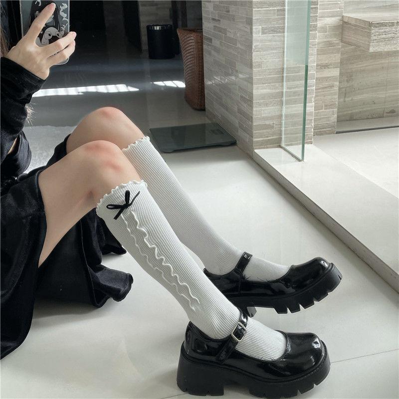 Bowknot Wood Ear Cotton Solid Color Knee High Socks | Cute Japanese Lolita Lace Calf Socks for Women
Bowknot Wood Ear Cotton Solid Color Knee High Socks | Cute Japanese Lolita Lace Calf Socks for Women