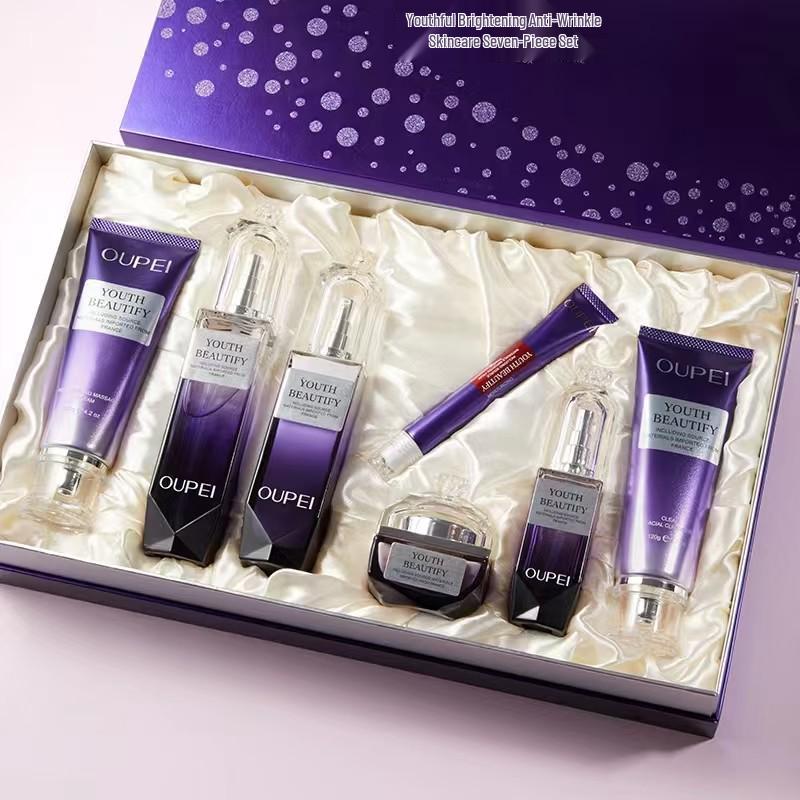 Oppei Radiance Anti-Wrinkle Skincare Set: 7-Piece Moisturizing Massage Cream for Women s Facial Care.
Oppei Radiance Anti-Wrinkle Skincare Set: 7-Piece Moisturizing Massage Cream for Women s Facial Care.