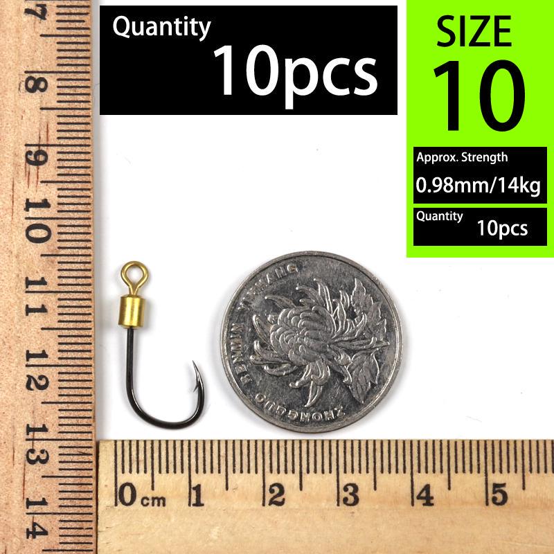 Bimoo 10 шт. Обертовий рибальський гачок з поворотним високовуглецевою сталлю Sharp Barbed for Bait Lure Гачки для риболовлі на коропа #10
Bimoo 10 шт. Обертовий рибальський гачок з поворотним високовуглецевою сталлю Sharp Barbed for Bait Lure Гачки для риболовлі на коропа #10