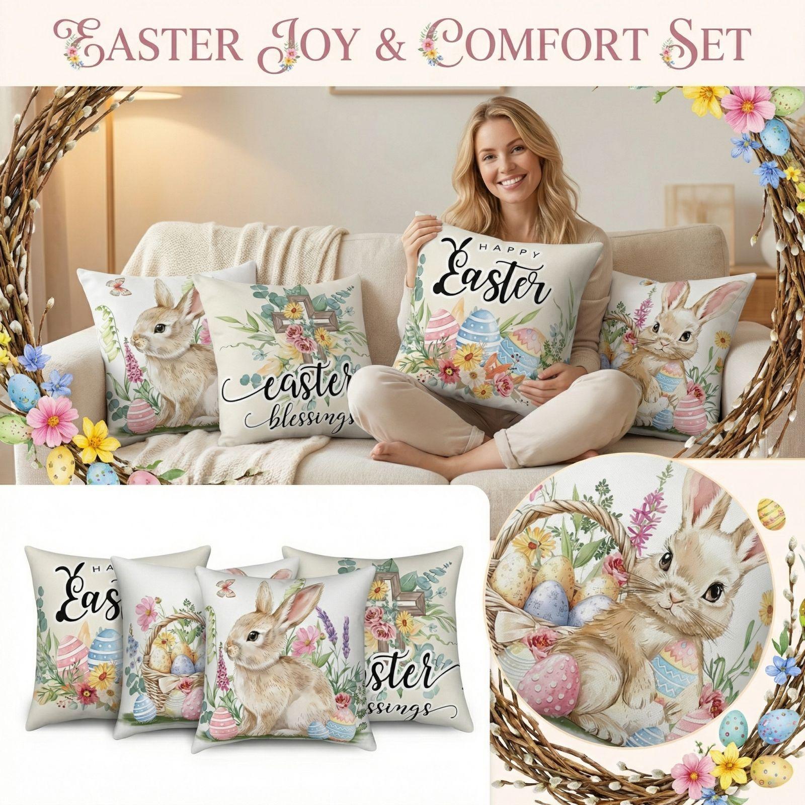 Easter Print Pillow Cover 4PC One Size
Easter Print Pillow Cover 4PC One Size