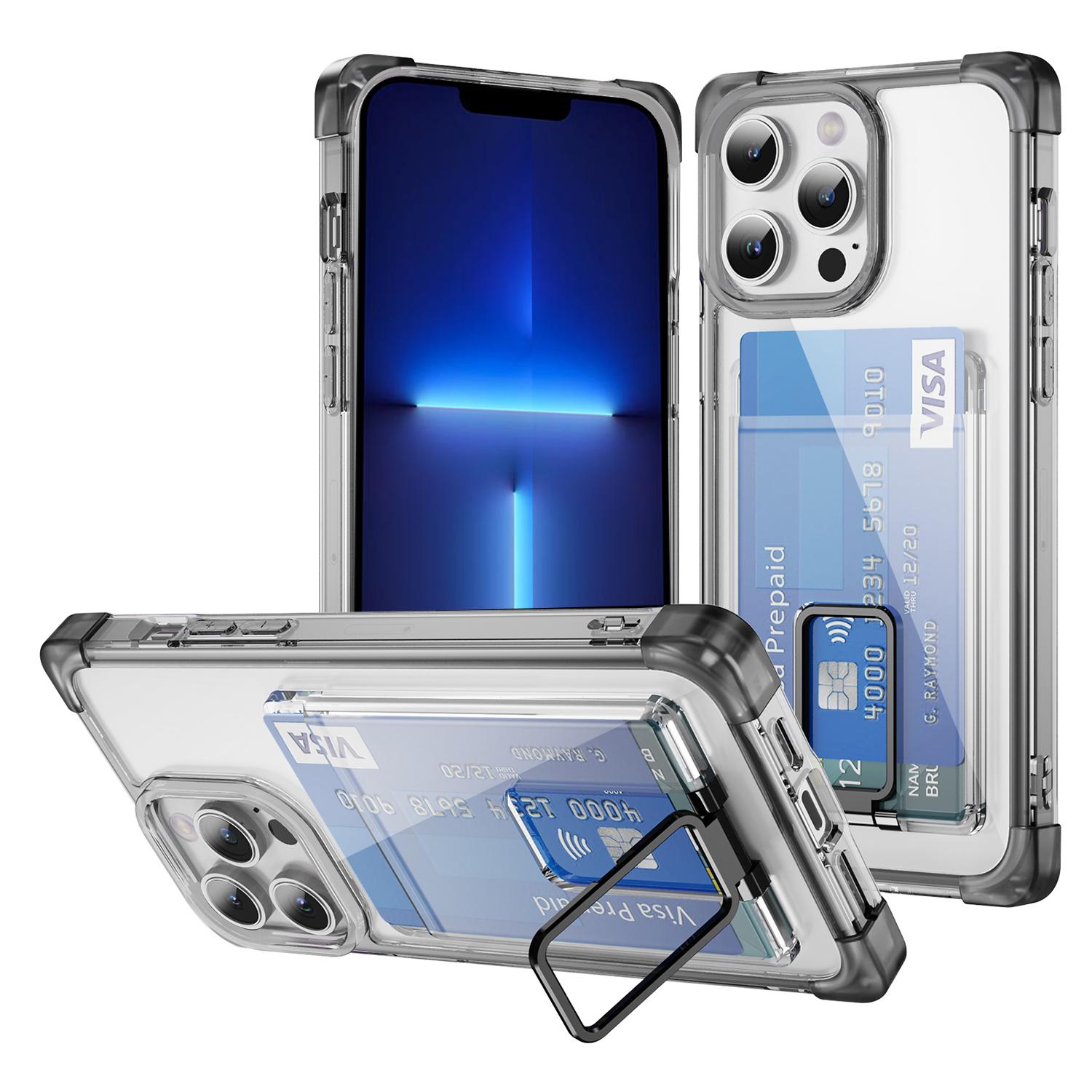 For iPhone 13 Pro Case Reinforced Corners TPU+Acrylic Phone Cover with Kickstand Card Holder Transparent Black
For iPhone 13 Pro Case Reinforced Corners TPU+Acrylic Phone Cover with Kickstand Card Holder Transparent Black