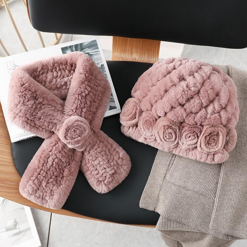 Warm Rabbit Fur Hat for Women Knitted Floral Thick Soft Beanie Scarf Set Hat Only темно-фіолетовий колір
Warm Rabbit Fur Hat for Women Knitted Floral Thick Soft Beanie Scarf Set Hat Only темно-фіолетовий колір