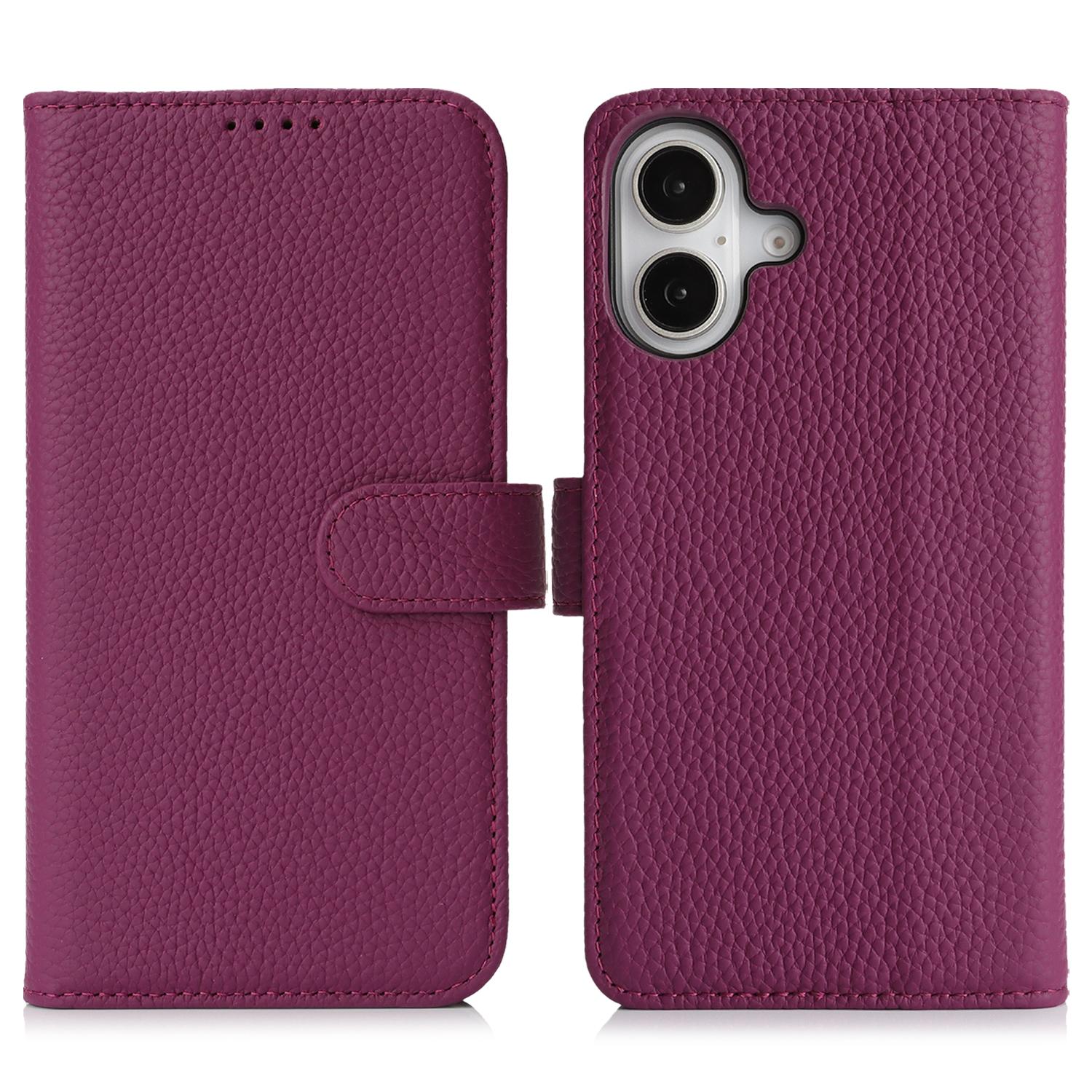 For iPhone 16 Stand Case Litchi Texture Genuine Cow Leather Wallet Phone Cover RFID Blocking
For iPhone 16 Stand Case Litchi Texture Genuine Cow Leather Wallet Phone Cover RFID Blocking