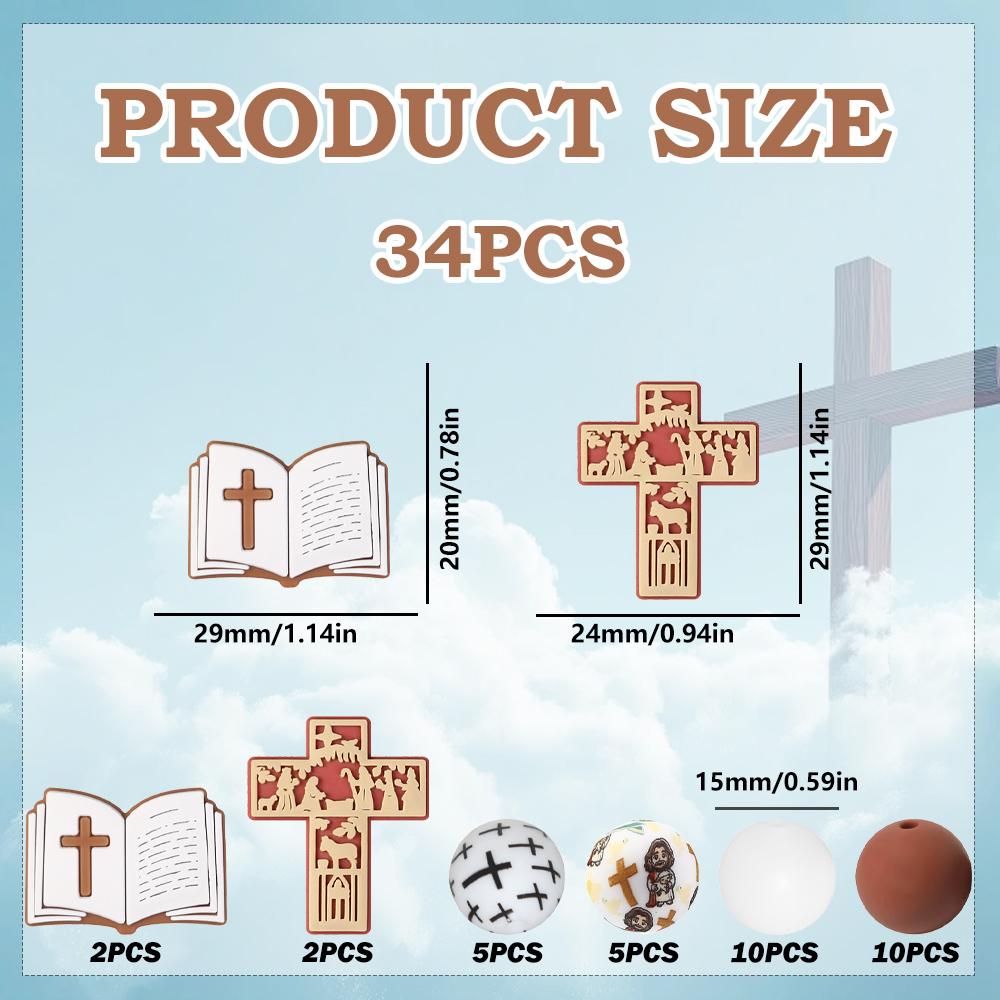 34PCS Cross series silicone bead set, perfect for DIY handmade crafts such as keychains, necklaces, bracelets, etc
34PCS Cross series silicone bead set, perfect for DIY handmade crafts such as keychains, necklaces, bracelets, etc
