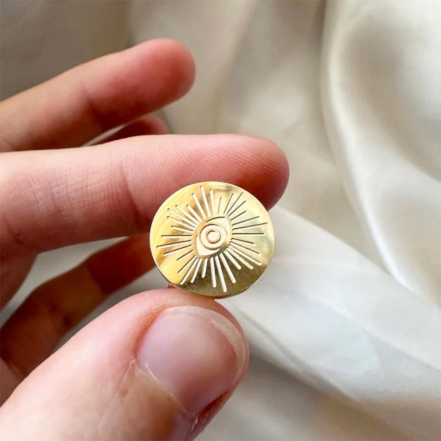 Женское кольцо-печатка с тотемом сглаза - Дизайн круглой монеты, Модные трансграничные украшения Adjustable золотой
Женское кольцо-печатка с тотемом сглаза - Дизайн круглой монеты, Модные трансграничные украшения Adjustable золотой