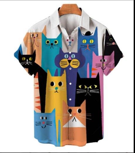 European And American Men S Short-Sleeved Shirt Animal 3D Printing Fashion Casual Lapel Shirt S
European And American Men S Short-Sleeved Shirt Animal 3D Printing Fashion Casual Lapel Shirt S