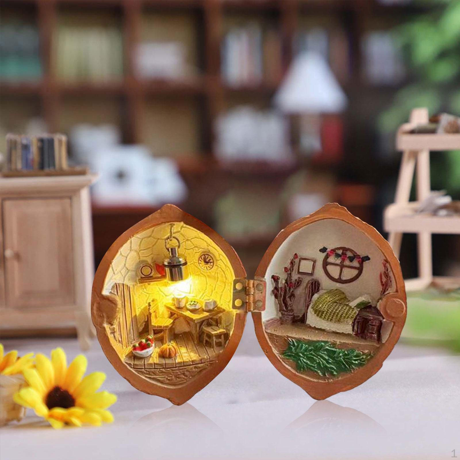 Миниатюрный кукольный домик из смолы, крошечный мир, ореховый дом, подарки на день рождения, гайка, 3D сцена для столешницы Bedroom Living Room
Миниатюрный кукольный домик из смолы, крошечный мир, ореховый дом, подарки на день рождения, гайка, 3D сцена для столешницы Bedroom Living Room