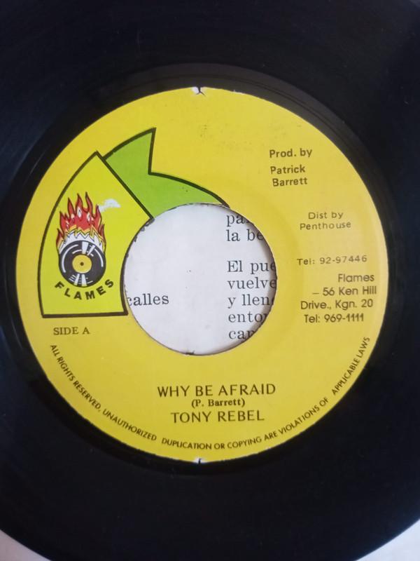 7inch Record TONY REBEL - Why Be Afraid / Jah By My Side NONE Flames Jamaica Reggae, Ska & Dub Used
7inch Record TONY REBEL - Why Be Afraid / Jah By My Side NONE Flames Jamaica Reggae, Ska & Dub Used