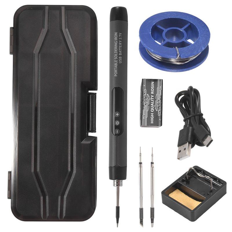 ABWR-Mini Cordless Soldering Iron Kit USB Portable Soldering Iron With LCD Adjustable Temperature Soldering Kit сірий колір
ABWR-Mini Cordless Soldering Iron Kit USB Portable Soldering Iron With LCD Adjustable Temperature Soldering Kit сірий колір